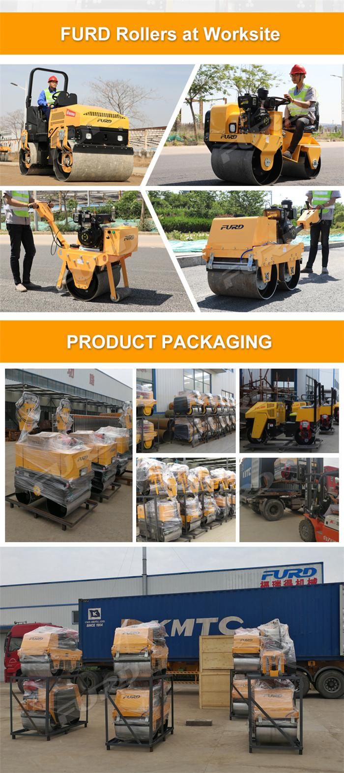 1 Ton Vibration Drum Roller Tandem Road Roller with High Quality