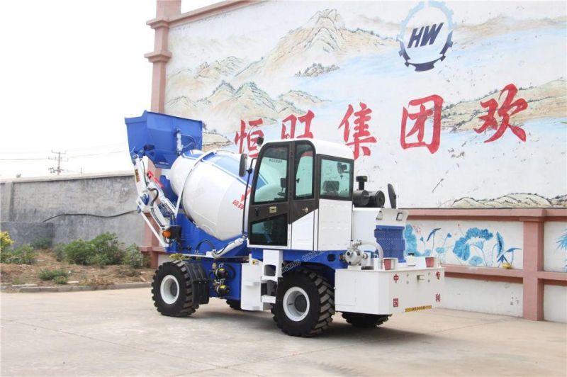 Manual Rotating Cement Concrete Mixer Truck with Automatic Water Feeding