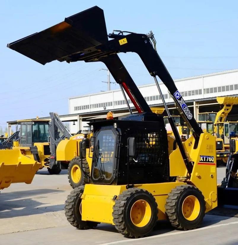 XCMG Official Mini Skid Steer Loader with Parts and Attachments Xt760 Chinese Tracked Skid Steer Loaders for Sale