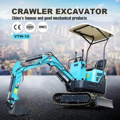 Farm Garden China Cheap 0.8 Ton 1ton New Mini Hydraulic Excavator Small Digger with Attachments Excavator