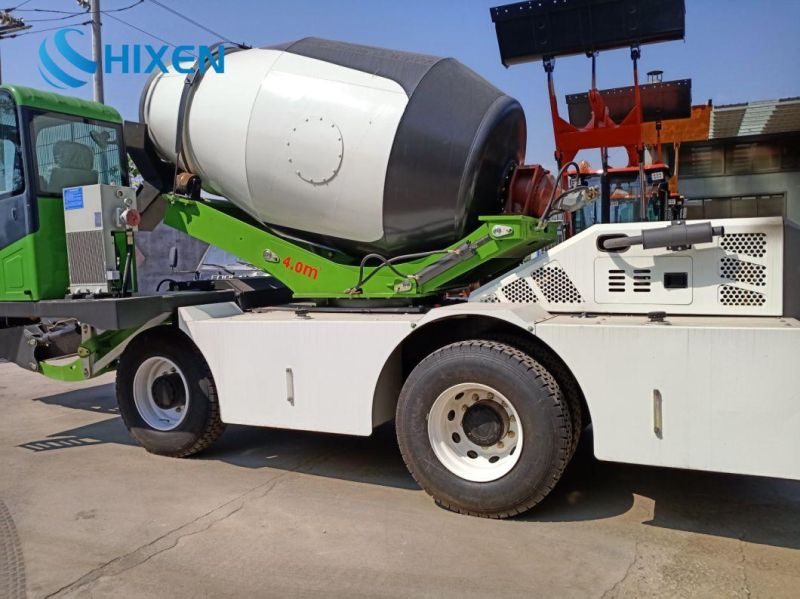 4 Cbm Automatic Feeding Concrete Cement Mixer Self Loading Mobile Truck Mixer