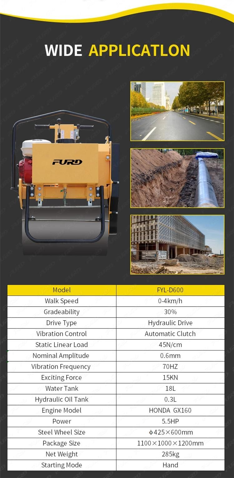 300 Kg Vibratory Roller Single Drum Road Compactor