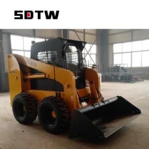 China Manufacturer Spare 75HP Wheel Skid Steer Loader with 0.6 M3 Standard Bucket on Hot Sale