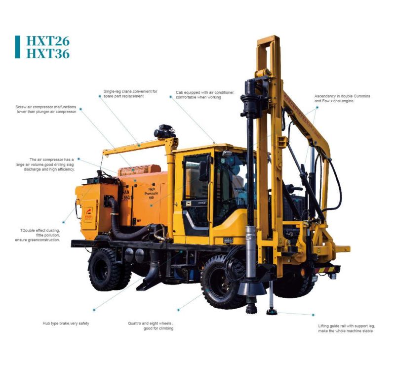 Hxt Series Highway Guardrails Pile Driver with Air Compressor