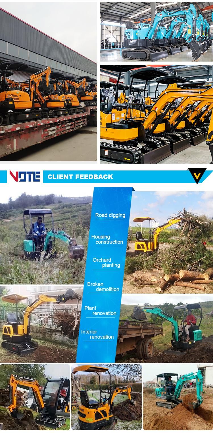 Construction Machinery 1ton Mini Excavator 2ton Mini Digger Canopy or Cabin Air-Conditioned Excavator