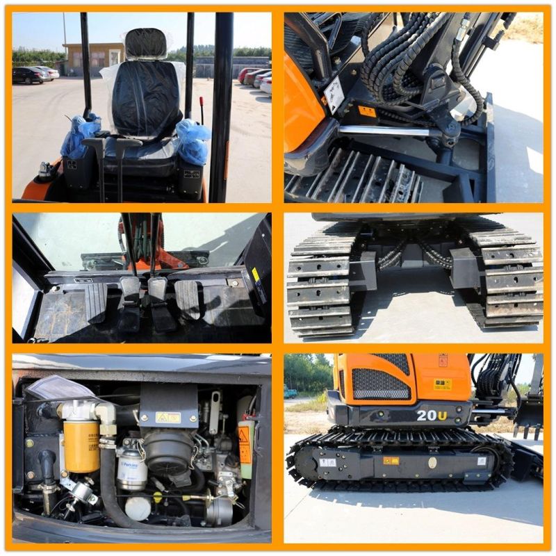 2 T Small Backhoe Digger Fw20u Mini Hydraulic Pump Rubber Crawler Track Excavators Cheap Price for Sale