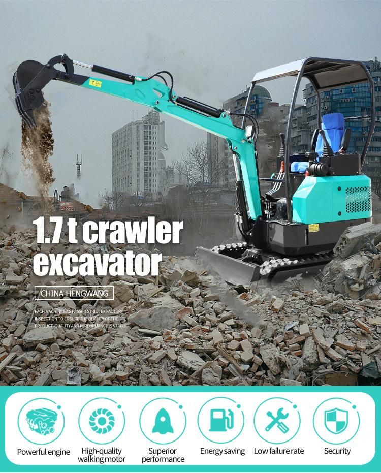 1 Ton 1.5 Ton 1.8ton Digger Mini Excavator with Attachment