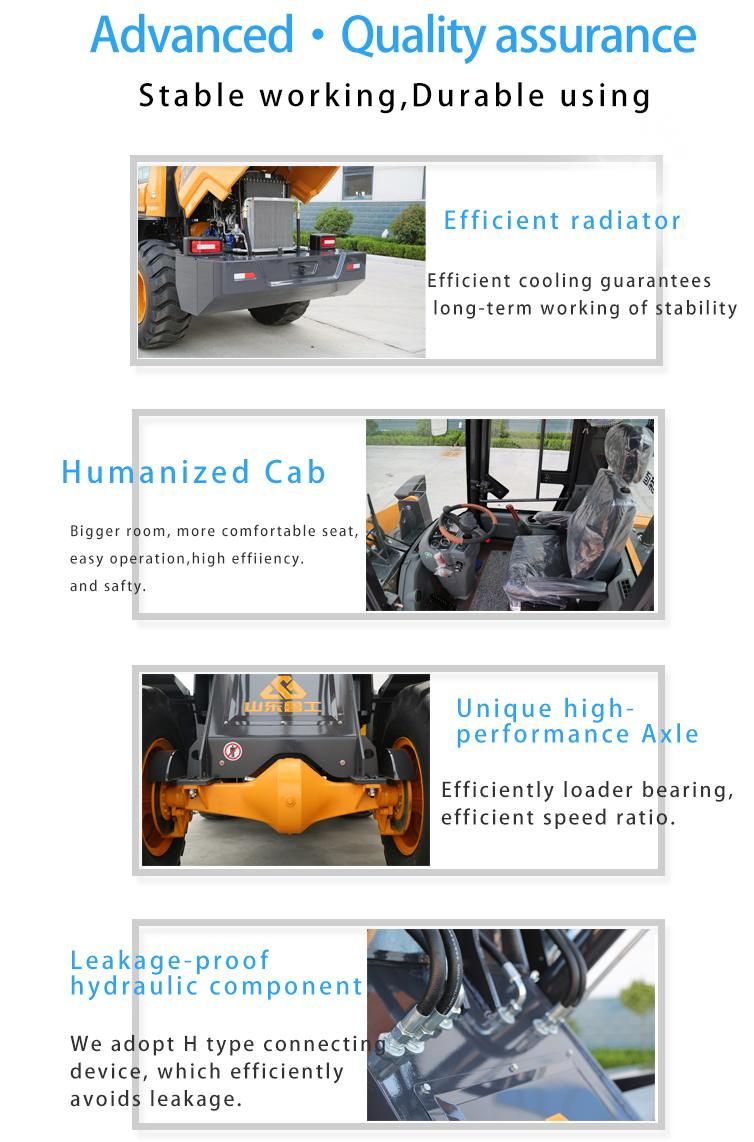 Lugong Front End Compact Wheel Loader Hydraulic Torque 2.5ton Used in Farm/Garden/Agriculture/Landscaping LG946