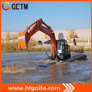 Floating Excavator for Clearing Obstacles at Landslide and Flood Hit Area