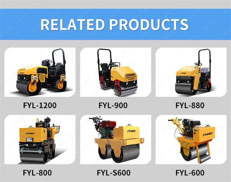 Ride-on Mini Hydraulic Vibratory Double Drum Road Roller Price Fyl-D208