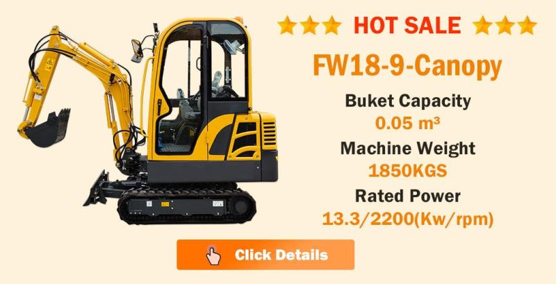 Cheap Price 2 Ton Small Hydraulic Digger Fw20u Mini Backhoe Crawler Track Excavator