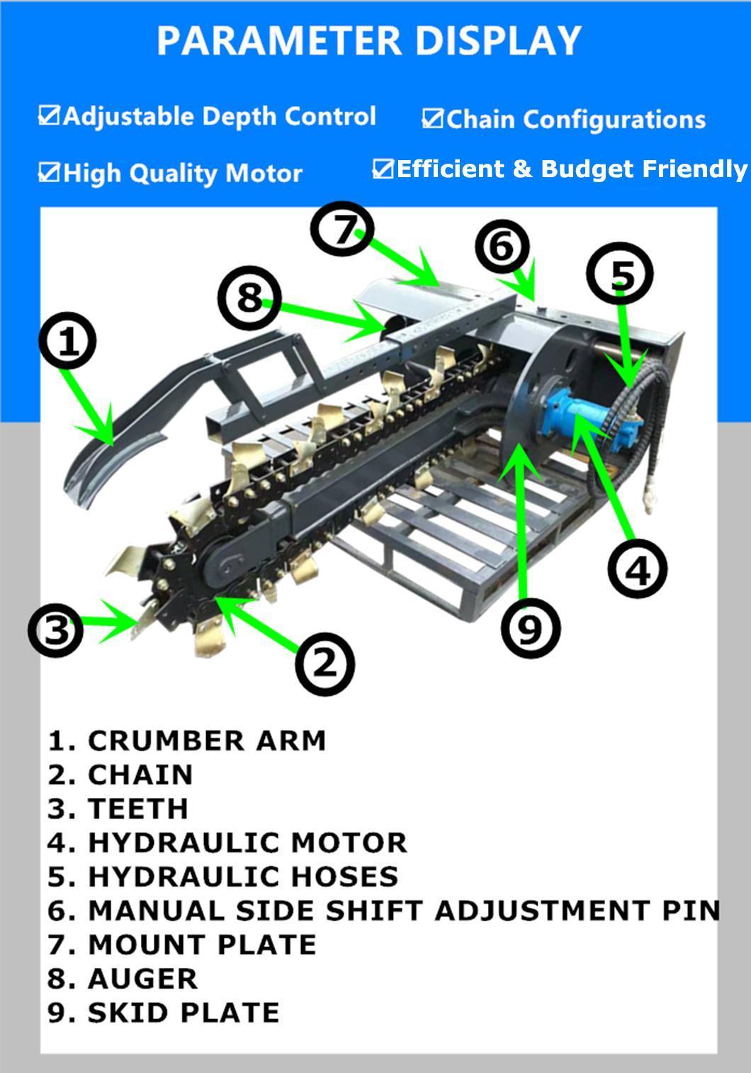 Skid Steer Loader Earth Trencher Digging Trencher for Sale
