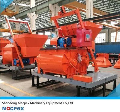 Skip Hopper Type Horizontal Concrete Twin Shaft Mixer From China