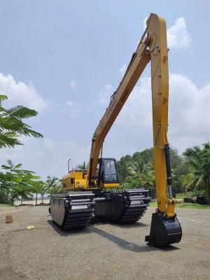 Long Arm Excavator Digging The River Canal Cat 320dl Komatsu PC200 Amphibious Excavator Long Arm Boom with Hydraulic Cylinder