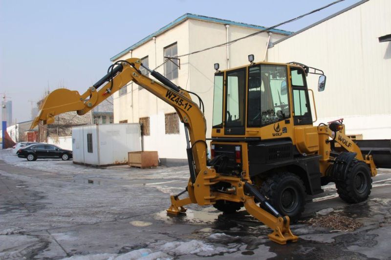 China Supplier Wolf CE/Euro 3 Engine Wz45-17 Wheel Loader/Small/Mini Backhoe for Farm/Construction