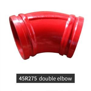 Dn125 45r275 Carbon Steel Concrete Pump Parts Single Layer Casting Double Elbow