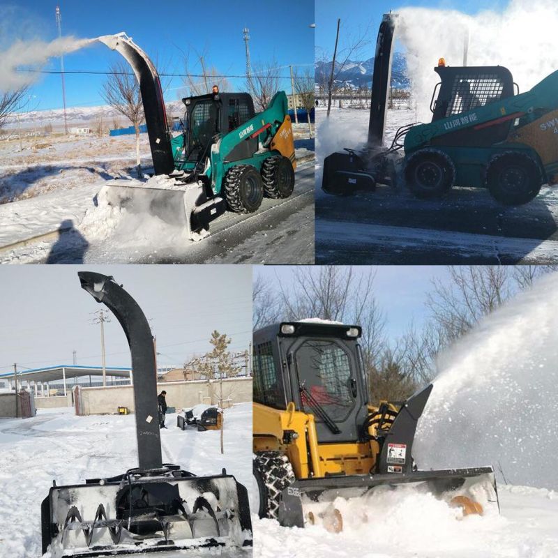 Skid Steer Loader with Snow Blower Attachment for Sale Big Snow Sweeper Mini Loader