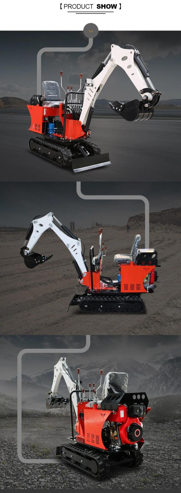 Tide Zero Tail Excavator, 0.8-2.5t Mini Excavator, Proud Made in China Excavator, Small-Scale Excavator, Extensiable Base, Swing Boom, Flexible Digger