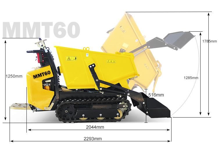 China Hot Sale Rubber Track Self-Loading Mini Dumper Mmt60/100