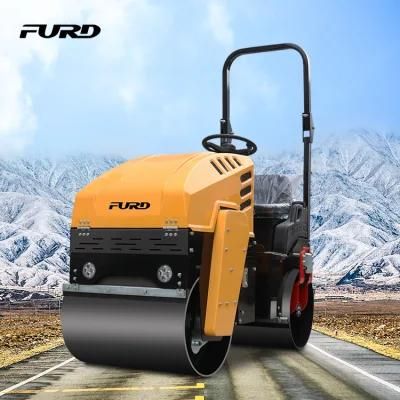 1-Ton Double Drum Mini Compactor Roller Vibrator Road Roller with Diesel Motor