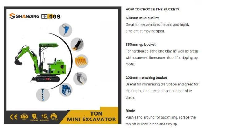 1 Ton Excavators CE/EPA Compact Mini Hydraulic Digger Price China Cheap Brand Excavator Price Price of Mini Excavator