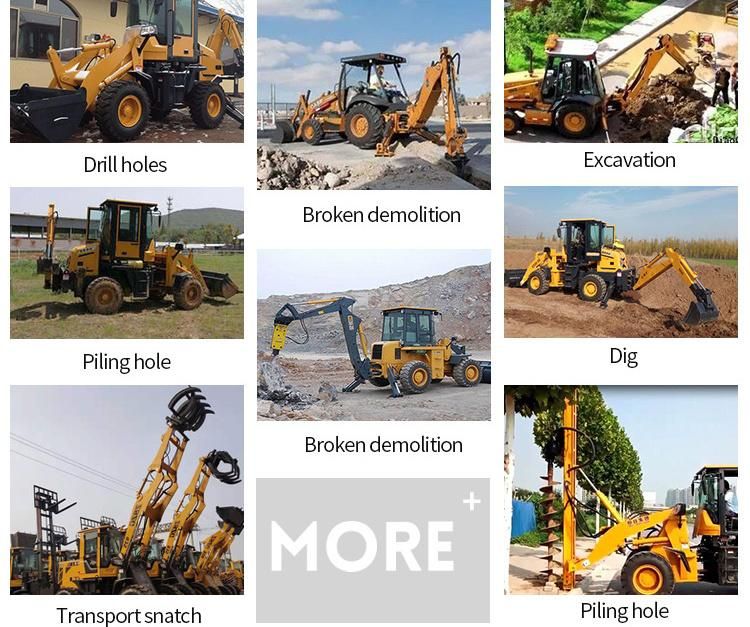 4 Wheel Backhoe Loader of 1.2m3 Loader Bucket Capacity Multi-Purpose Construction Machinery