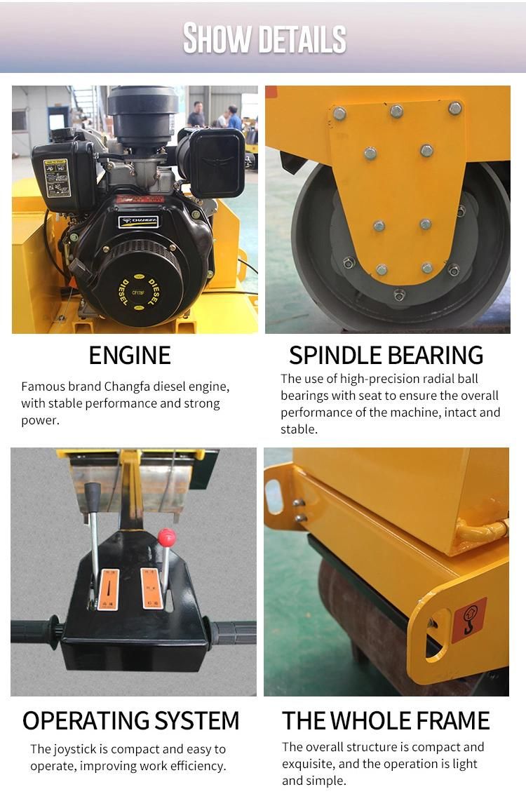 850 Kg Road Paving Curb Roller Double Drum