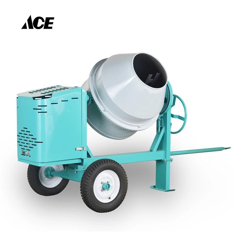 Two Wheels Manual Rotation Discharge Way and Great Motor Power Mini Concrete Mixer