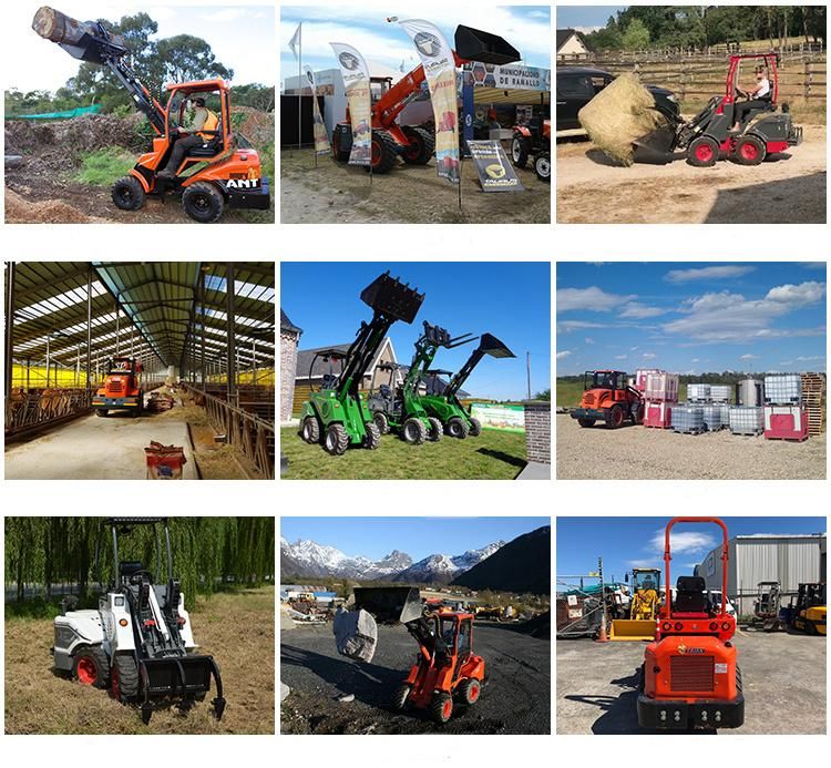 800-1200kg Payload Mini Articulated Wheel Loader Small Telescopic Loader