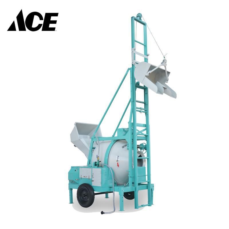 Concrete Machinery Diesel Engine Hydraulic Lifting Hopper Cement Mixer Factory