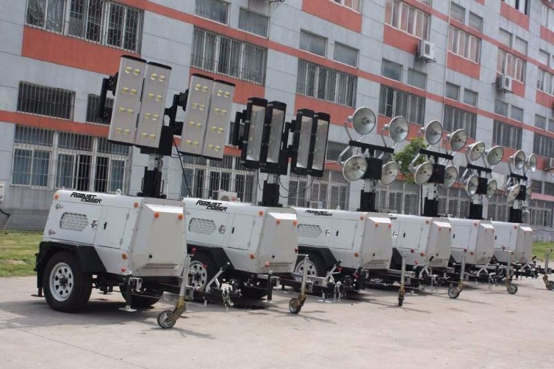 100L High Mast Hydraulic LED Light Tower with Diesel Generator