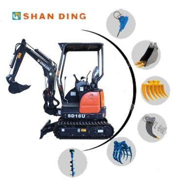 Shanding Farm Excavator 2 Ton Crawler Excavator Price