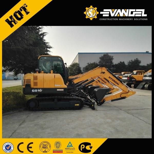 Hyundai 6 Ton Mini Pneumatic Tyre Wheel Excavator R60vs