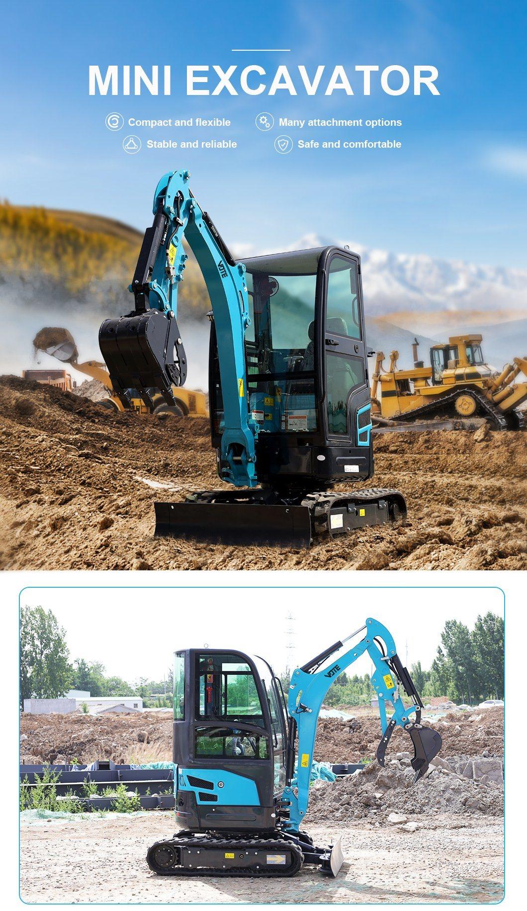 CE ISO EPA China Cheap New 1 Ton 2ton Crawler Hydraulic Mini Excavator Factory Prices for Sale