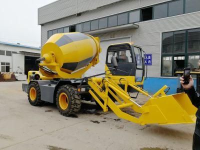3.5m3 Green Color Concrete Feeding Mixer Truck with Auto Add Water