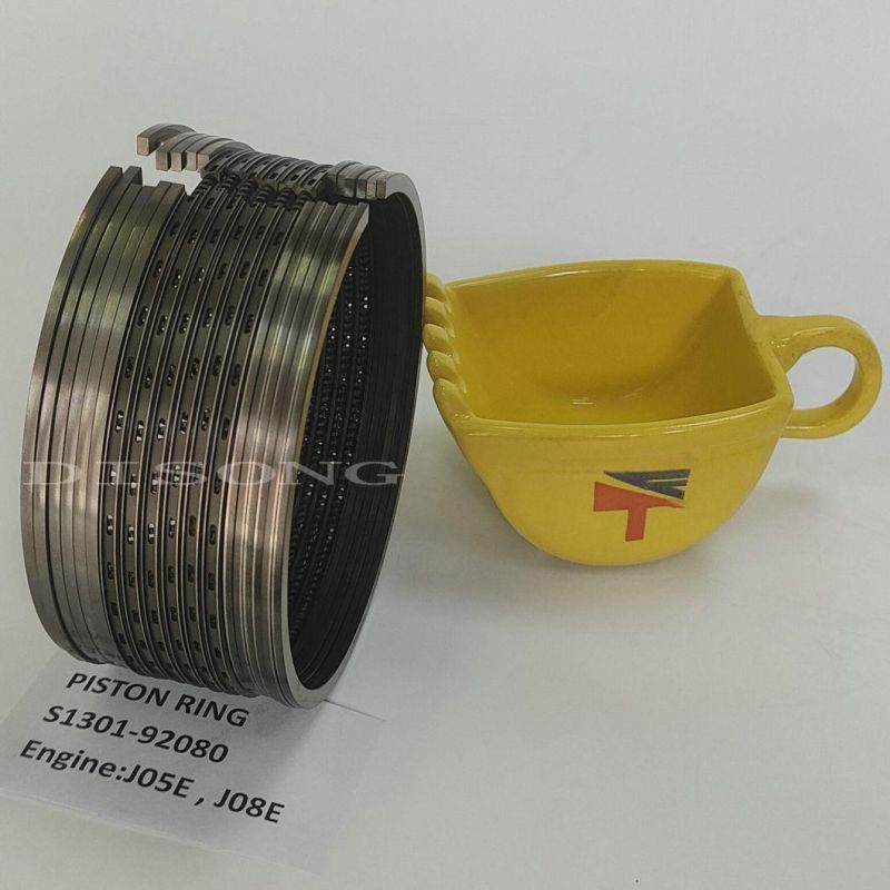 High Quality Diesel Engine Mechanical Parts Piston Ring S1301-92080 for Excavator Sk200-8 Sk300-8 Engine J05e J08e Generator Set