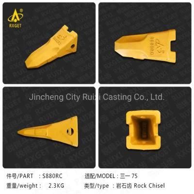 Ld100trc /12076809K Sy75 Rock Chisel Style Bucket Teeth, Construction Machine Spare Parts, Excavator and Loader Bucket Adapter and Tooth