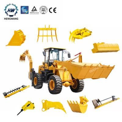 Big Front End and Backhoe Loader with Heavy Bucket