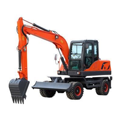 China Best Mini Excavator 8.5t 9.5ton 10tons Small Mini Wheel Excavator with CE