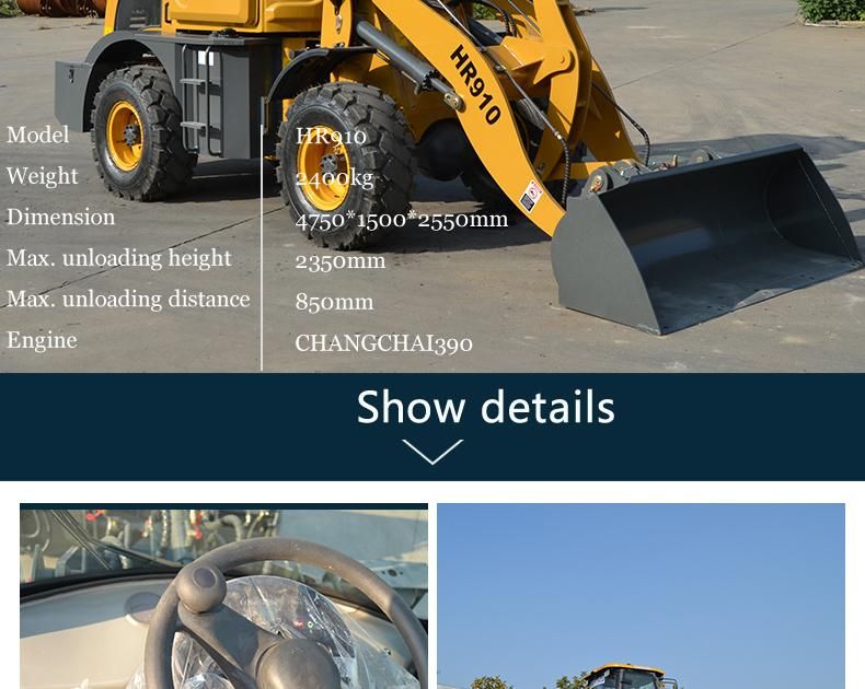 Hydraulic Wheel Front End Bucket Articulated Loader