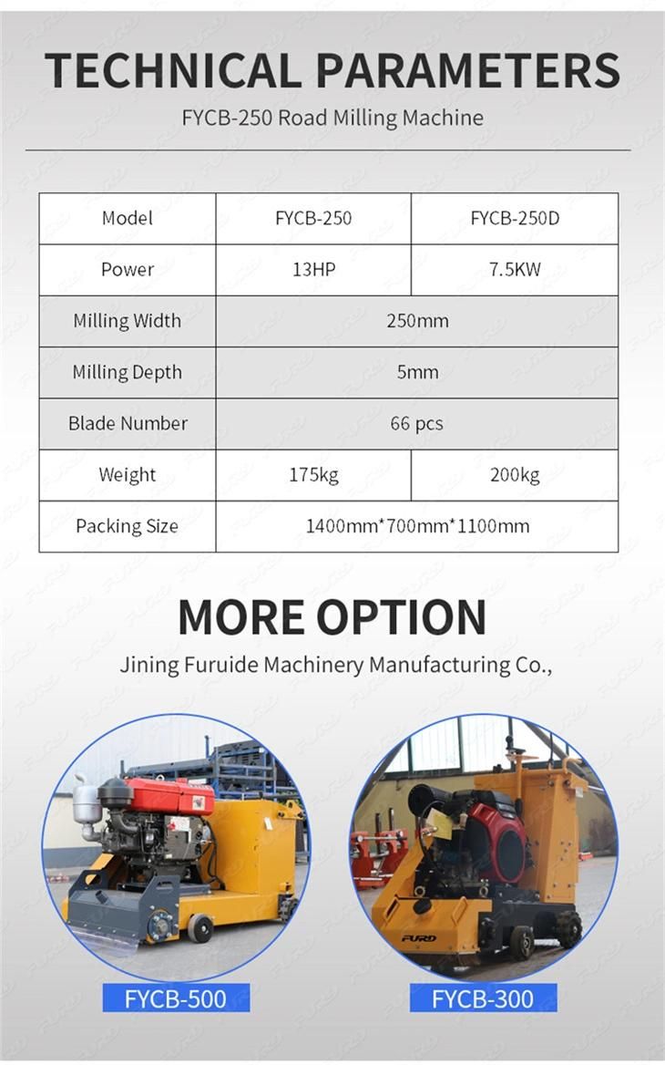 Self Propelled Electric Gasoline Engine Road Milling Machine