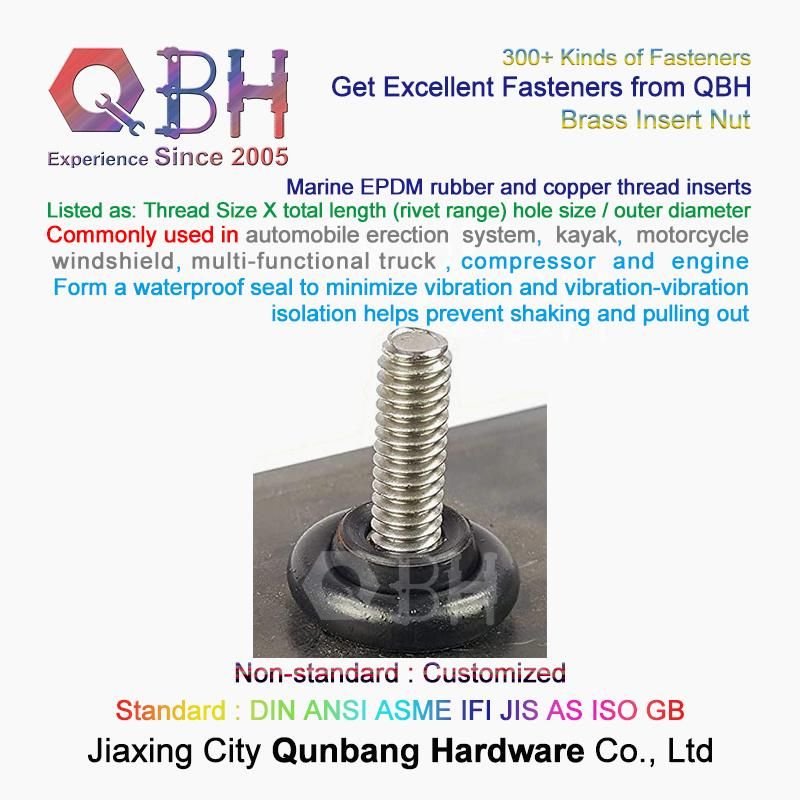 10%off Qbh Multi-Functional Truck Machining Repairing Maintenance Parts EPDM Rubber & Copper Brass Thread Customized Nutsert and Bolt Spare Accessories