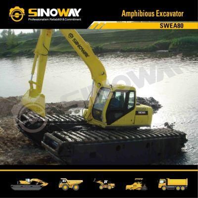 Customized Amphibious Dredge Excavator with Floating Pontoon