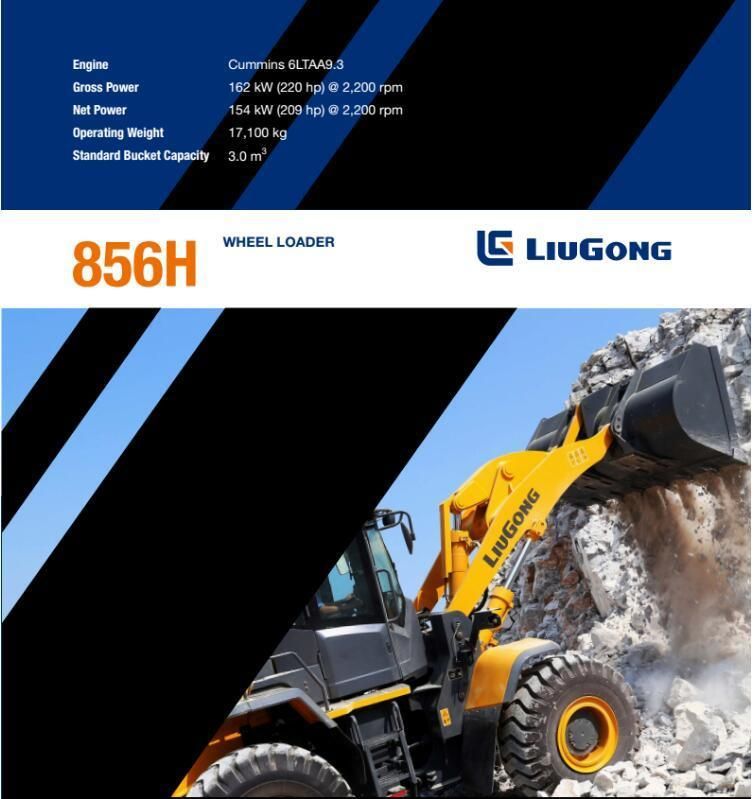 3cbm Bucket Liugong 5ton Wheel Loader Clg856