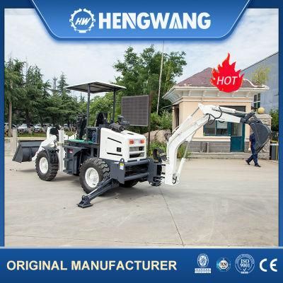 Good Quality Rated Load 1ton Small Backhoe Loader with Wheeled Type