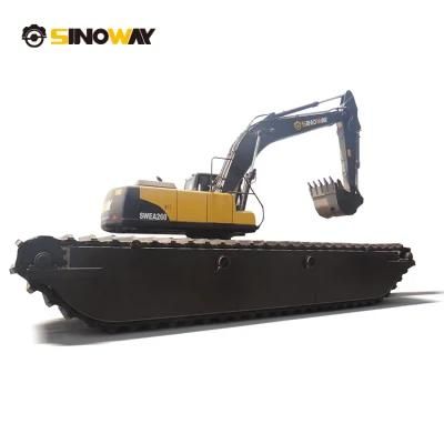 Swamp Excavator Sinoway Amphibious Floating Dredging Excavator in The Water