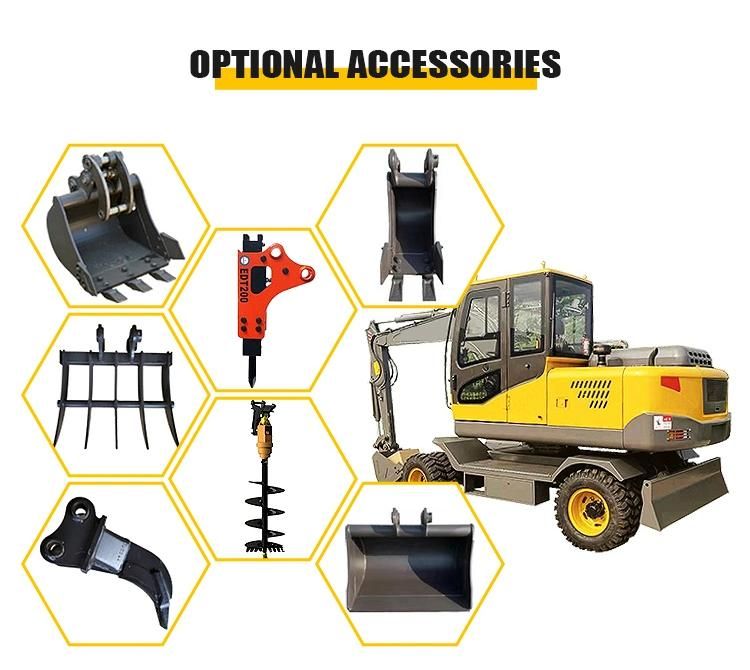 Famous Brand Hydraulic Parts Wheel Excavator 6.6 Ton Mini Excavator Prices Crawler