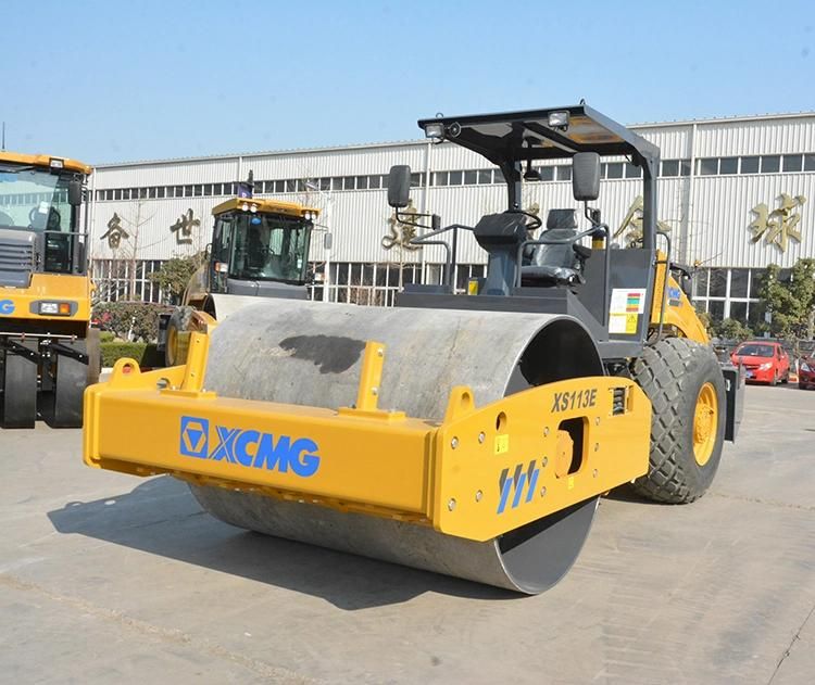 XCMG Official Cheap 10 Ton Road Roller Xs113e China Full Hydraulic Dual-Drive Single Drum Vibratory Rollers Machine with Cummins Engine Price