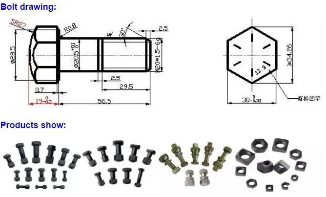 Undercarriage Parts Track Chain Caterpillar E320 9W3361 & 9W3619 Track Shoe Bolt and Nut