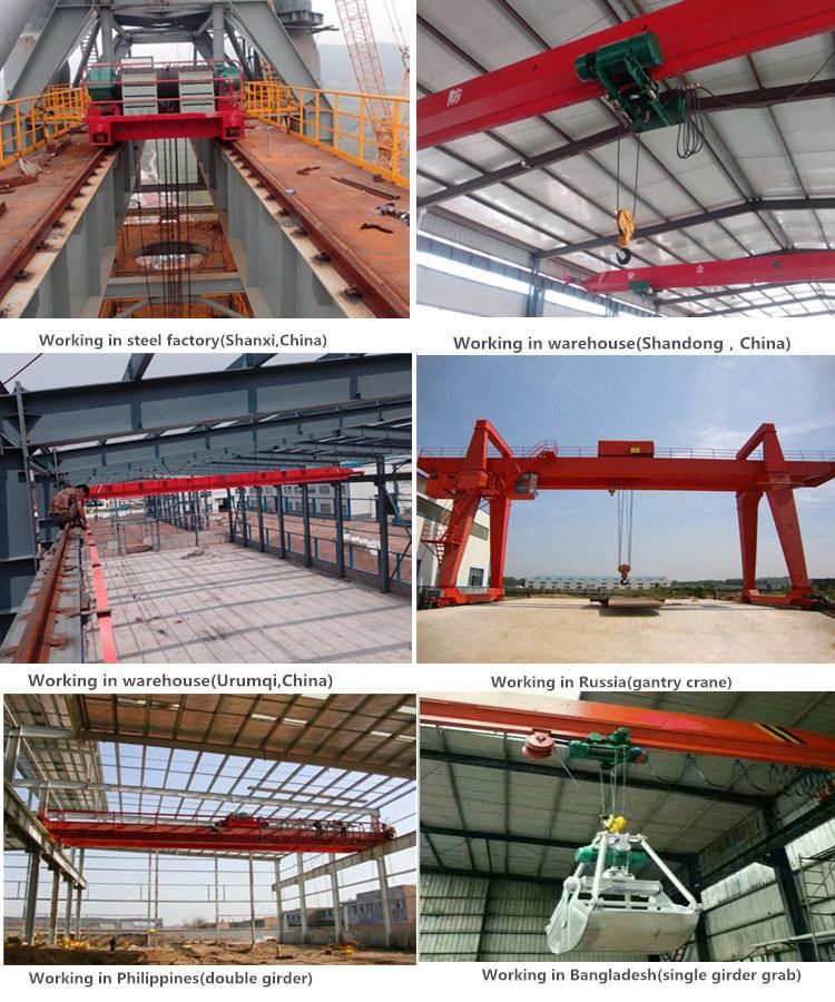 30t General Industrial Explosion Proof Travelling Mobile Workshop Double Girder Beam Overhead Bridge Crane with Grab Bucket by Professional Design